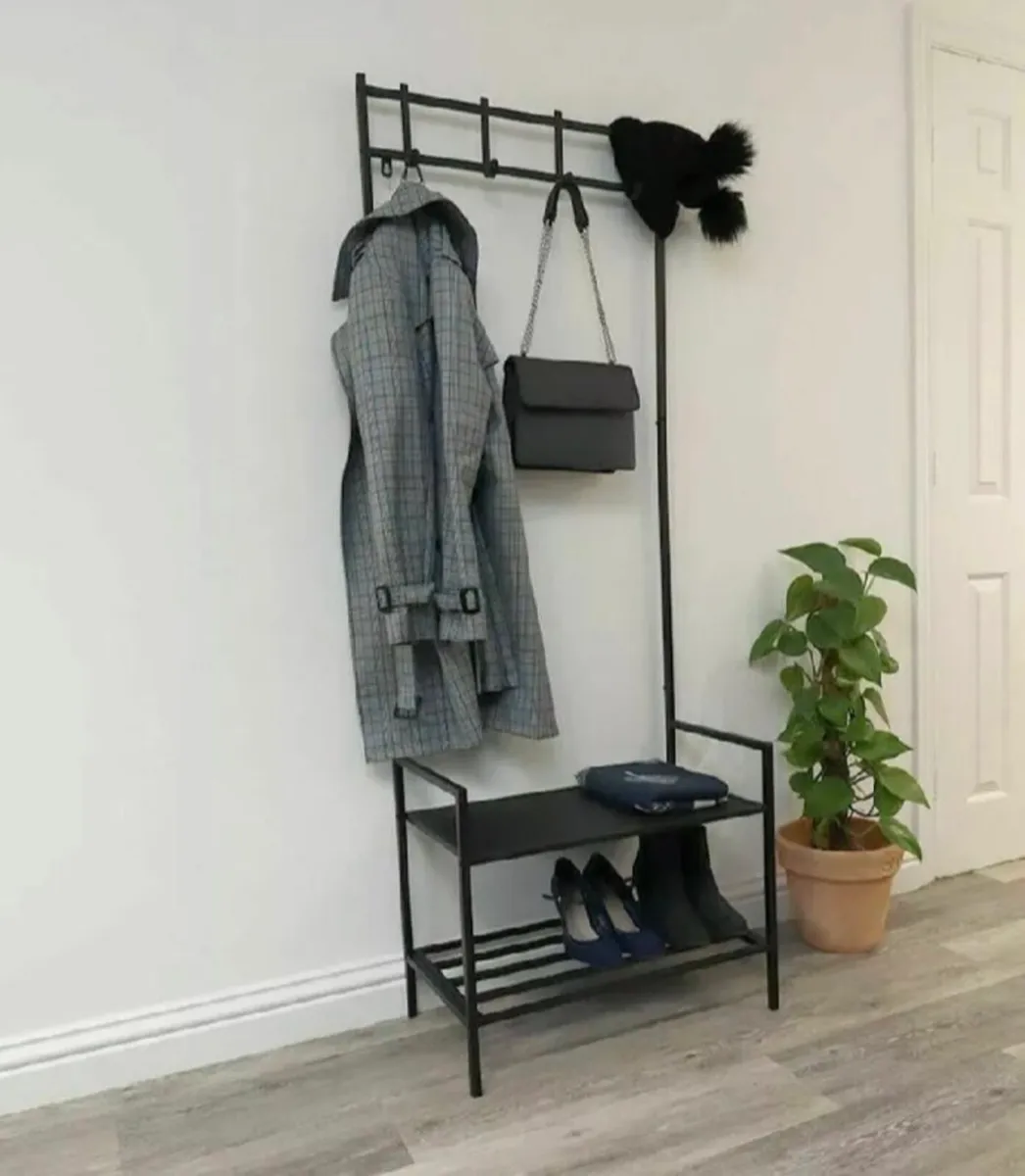 NEW Free Standing Coat Clothes Rail & Shoe Rack - Image 4