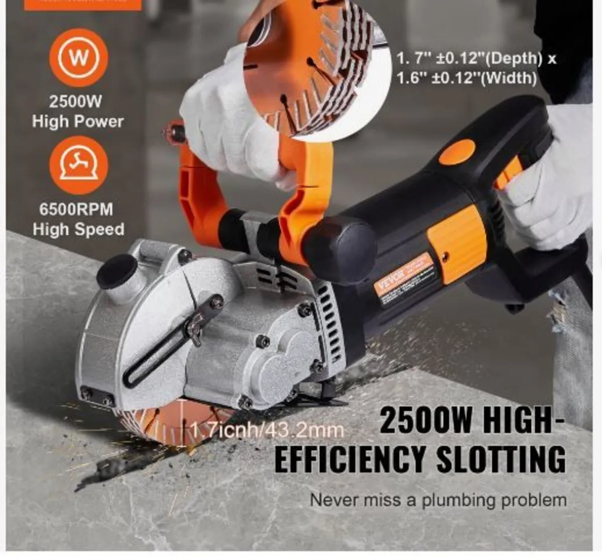 Electric Wall Chaser, Wall Groove Cutting Machine - Image 2