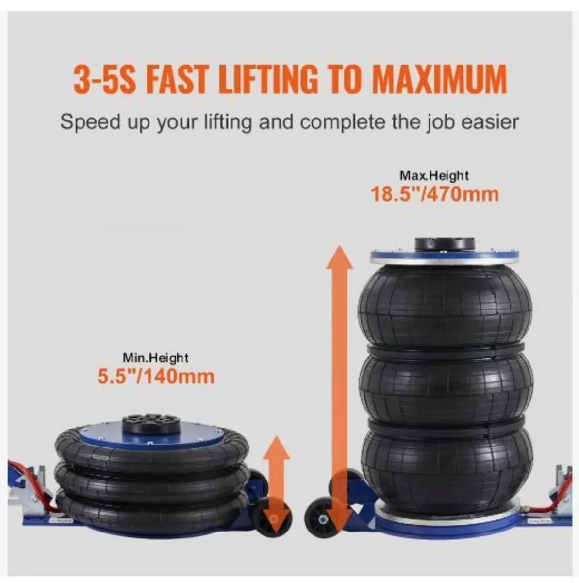 Air Jack, 5 Ton/11000 lbs Triple Bag Air Jack - Image 3