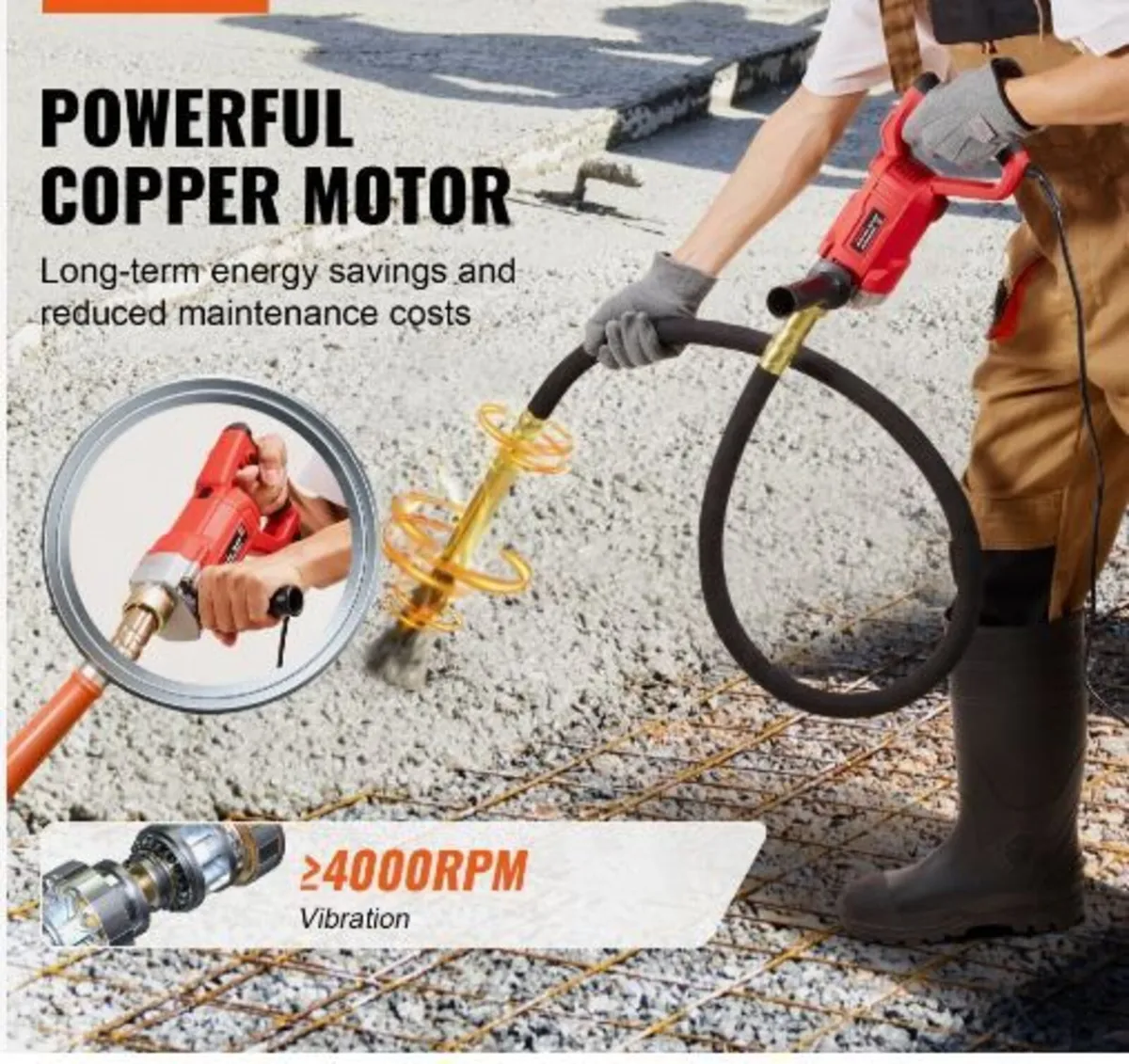 Handheld Concrete Vibrator, 960W - Image 1
