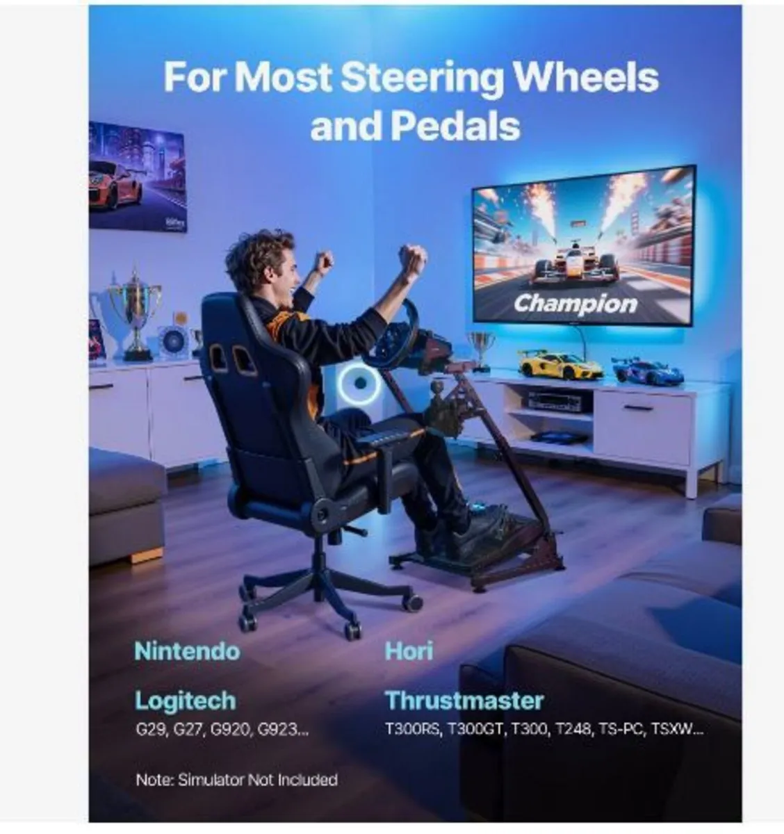 Racing Wheel Stand, Adjustable & Foldable - Image 1