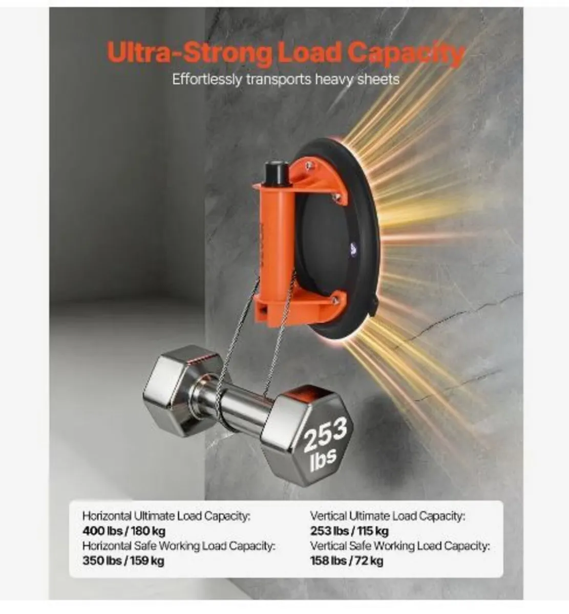 Vacuum Suction Cup, 203 mm Vacuum Glass Lifter - Image 3