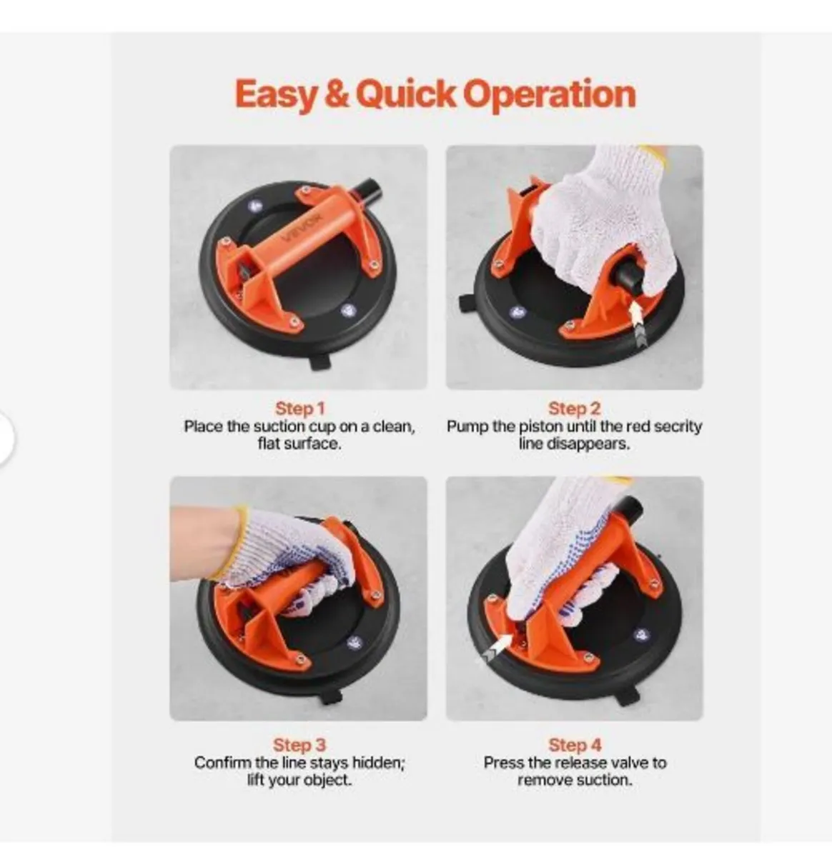 Vacuum Suction Cup, 203 mm Vacuum Glass Lifter - Image 4