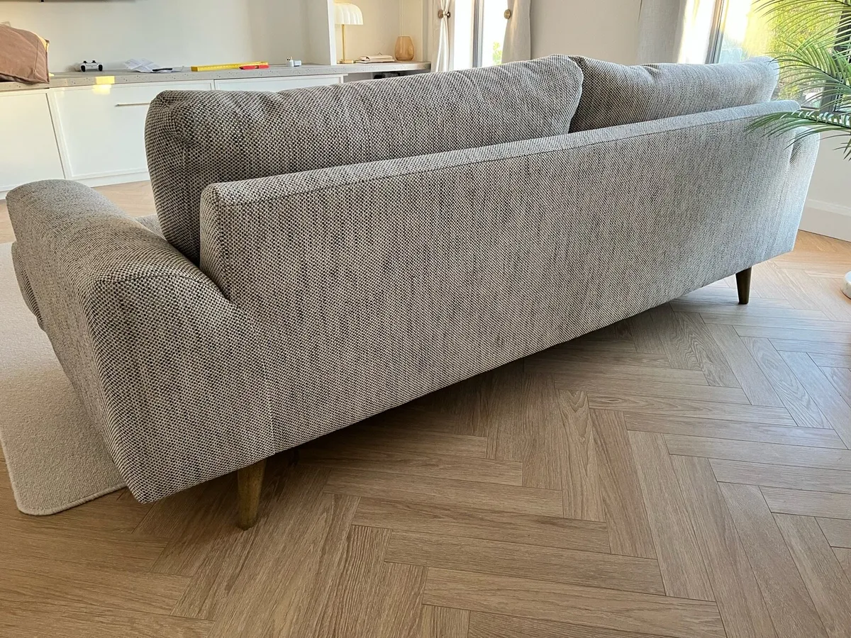 Ez Living Grey 3 Seater Sofa and Footstool - Image 4