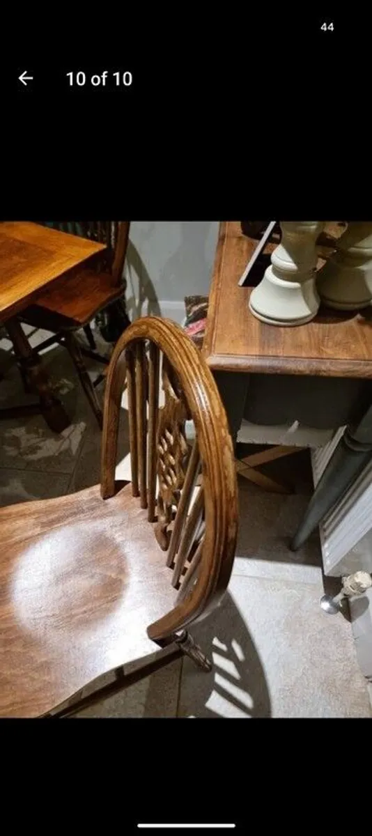 Oak/Teak Dining Table (Extendable) and 4 Chairs - Image 4