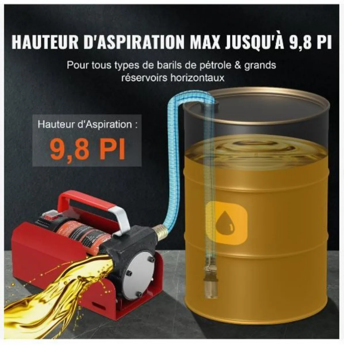 Fuel Transfer Pump, 12V DC 37.9 LPM 798.6 cm - Image 4