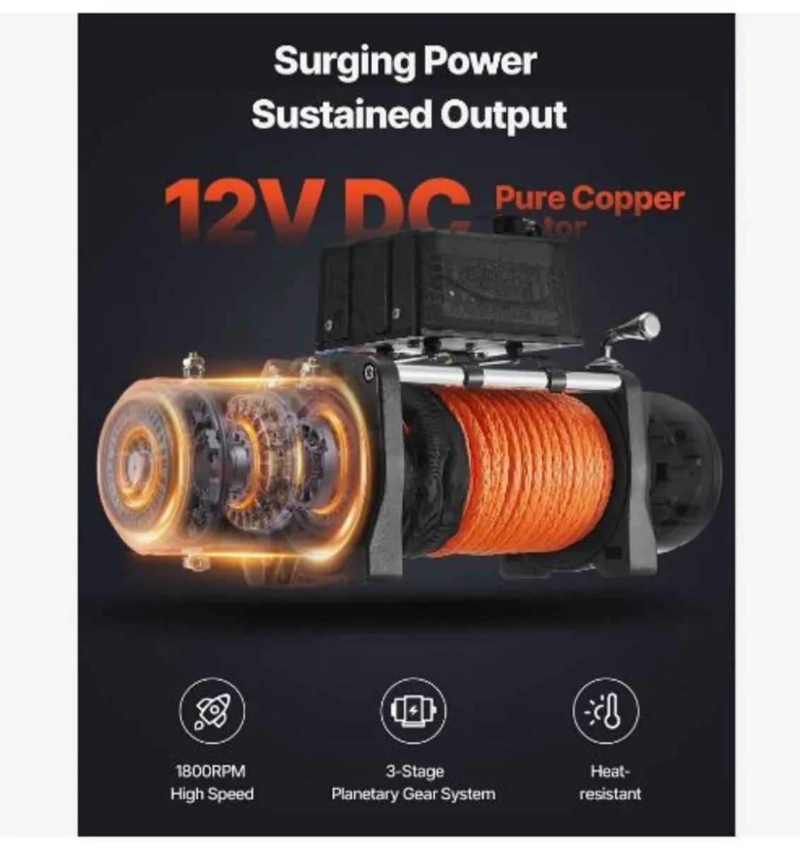 Electric Winch Truck 6123.5 kg Synthetic Rope - Image 4