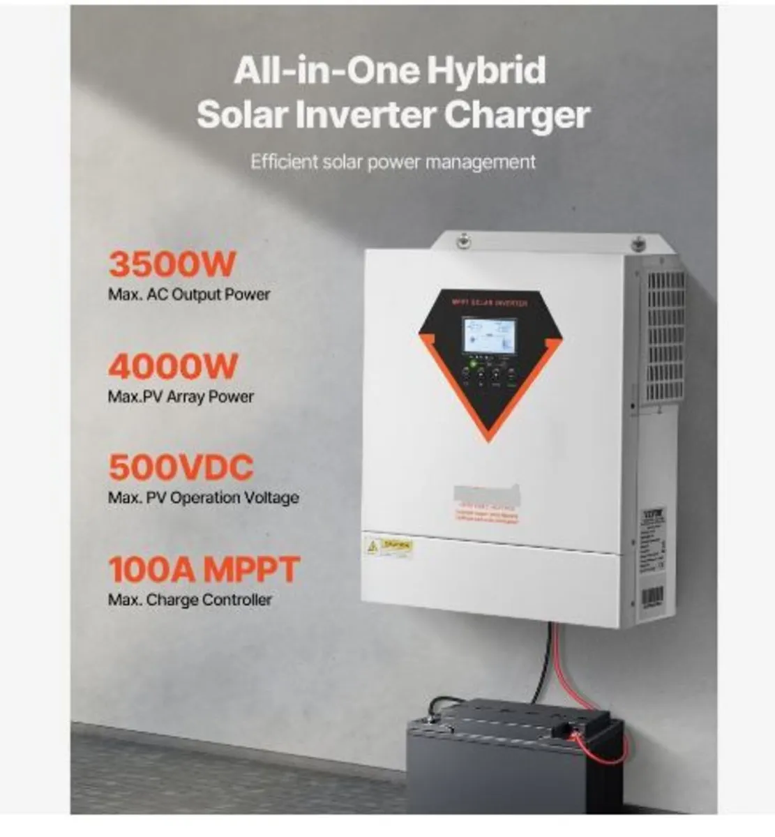 Hybrid Solar Inverter, 3500W, All in One Pure - Image 3