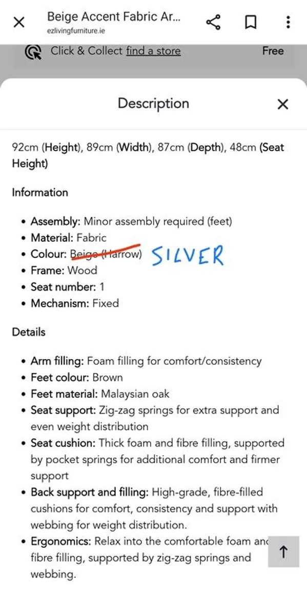 Bronx Silver Armchairs (EZ Living) x2 - Image 4