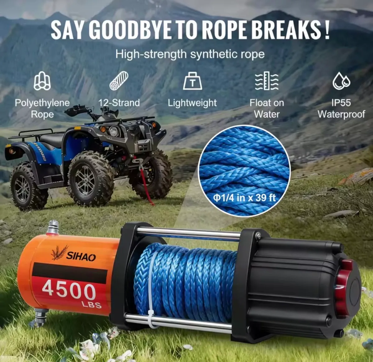 2tones small winch strong synthetic rope - Image 1