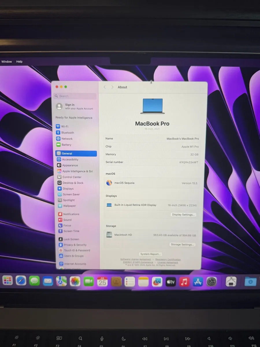MacBook Pro 16 M1 Pro 2022 32GB/1TBSSD/345c - Image 2