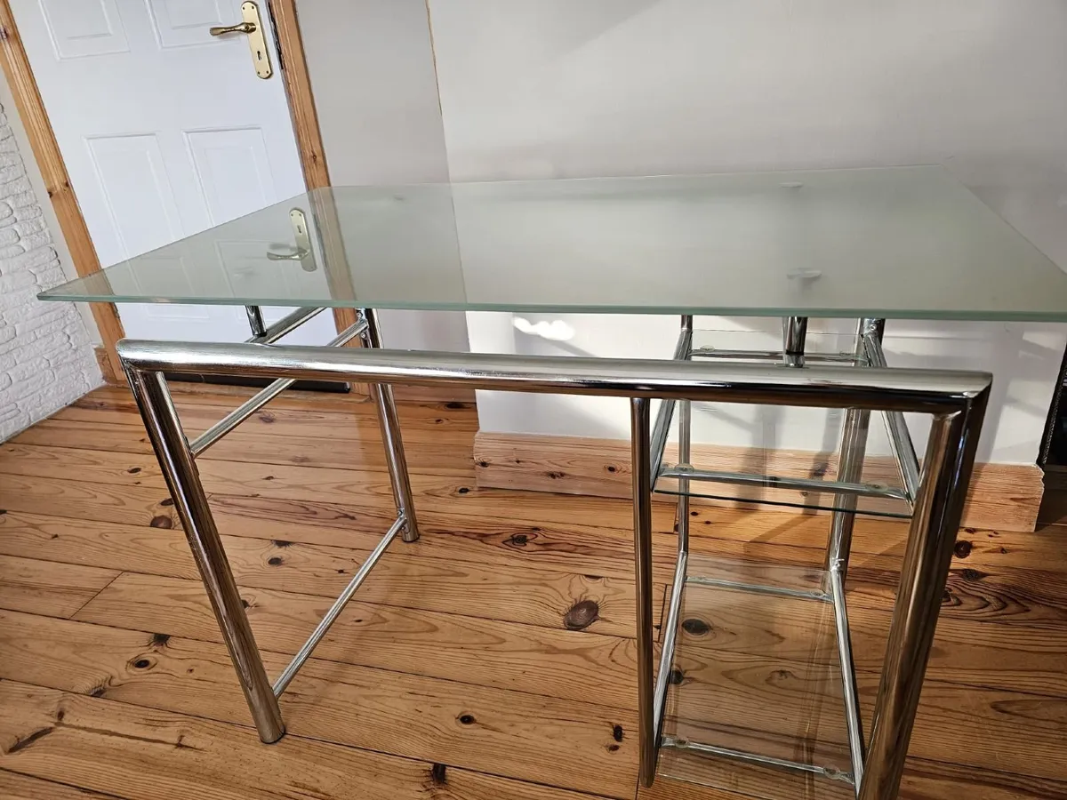 Glass Top Office Desk - Image 2