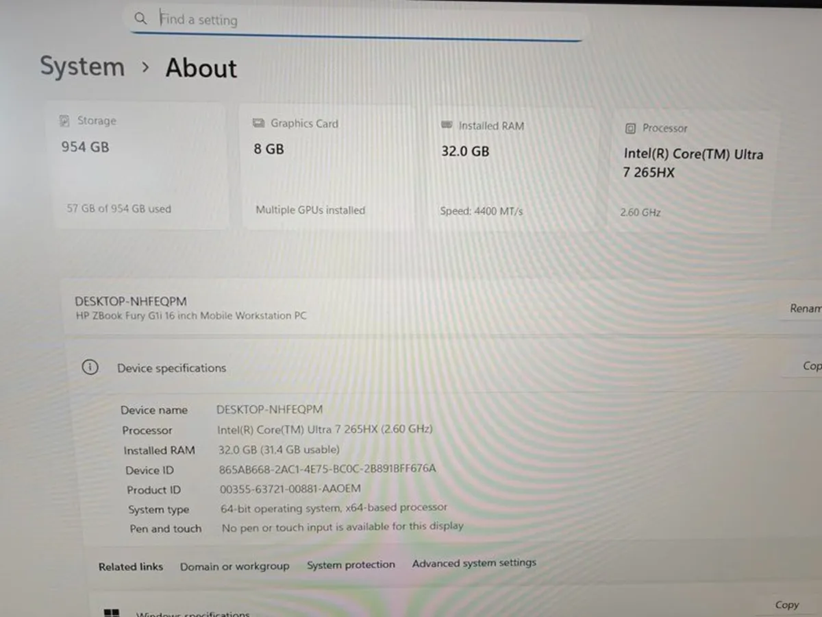 New HP ZBook Fury G1i 16 | Ultra 7 | 32GB | 1TB | - Image 3