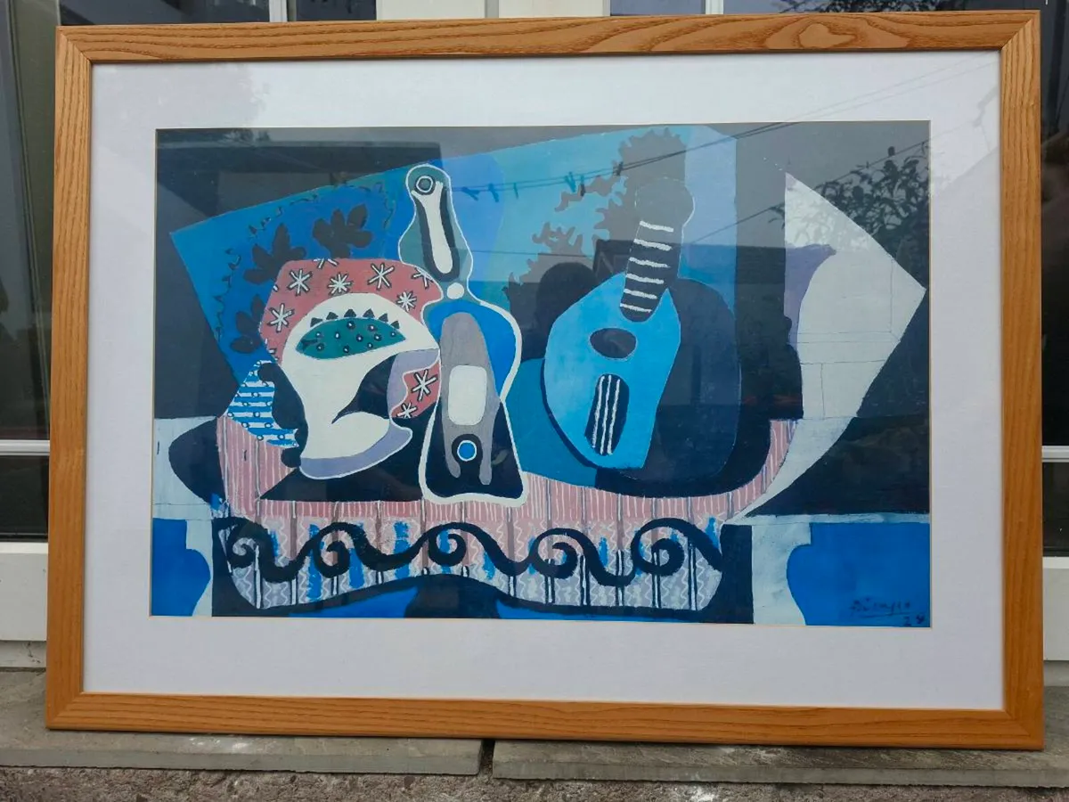 Large framed print Pablo Picasso's 1924 painting - Image 1