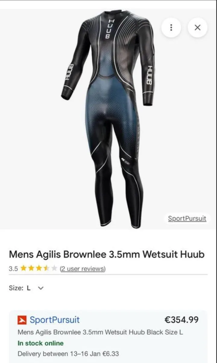 HUUB AGILIS BROWNLEE 3.5 WETSUIT BRAND NEW - Image 2