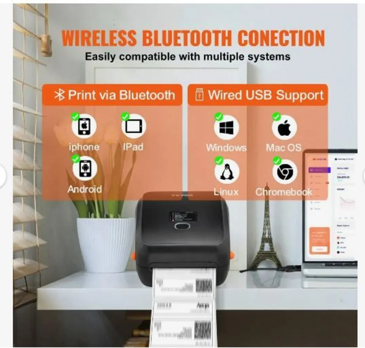 Thermal Label Printer, 300DPI for 4x6 Mailing - Image 3