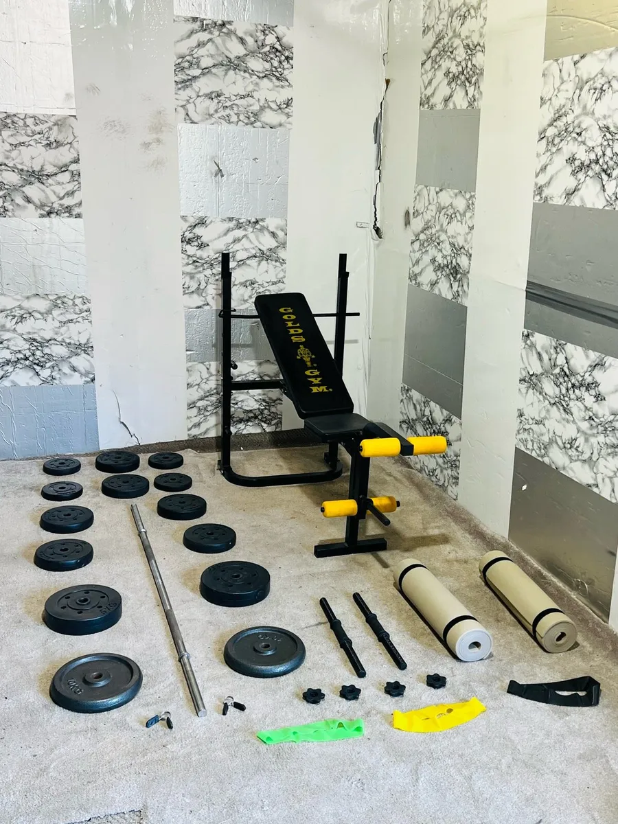 FOLDING BENCH WEIGHTS MATS BARBELL DUMBBELLS - Image 2