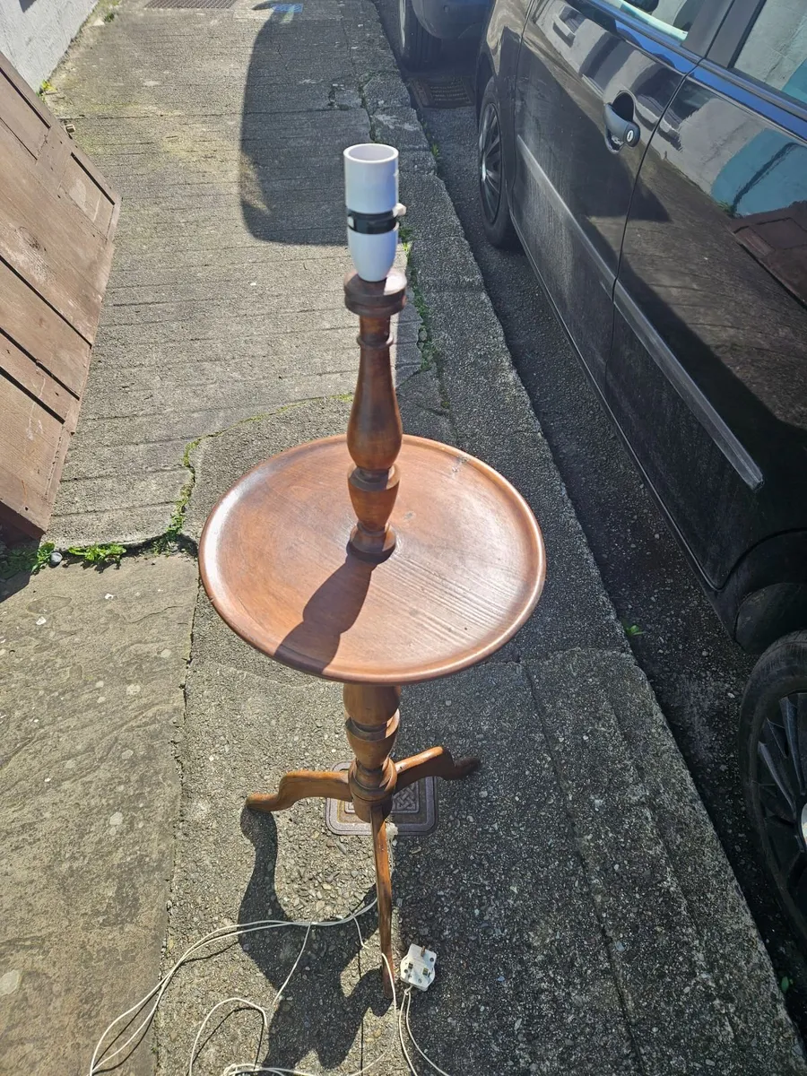 Vintage Antique Rosewood Lamp Stand - Image 3