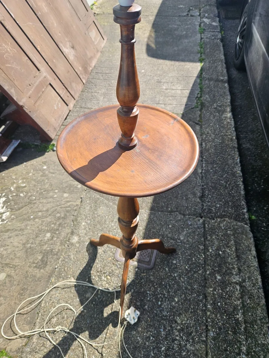 Vintage Antique Rosewood Lamp Stand - Image 4