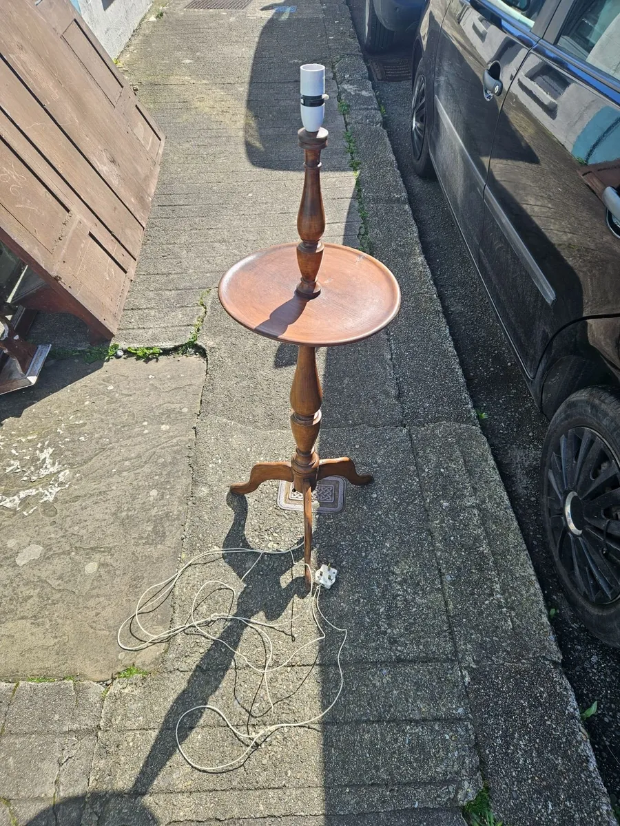 Vintage Antique Rosewood Lamp Stand - Image 1