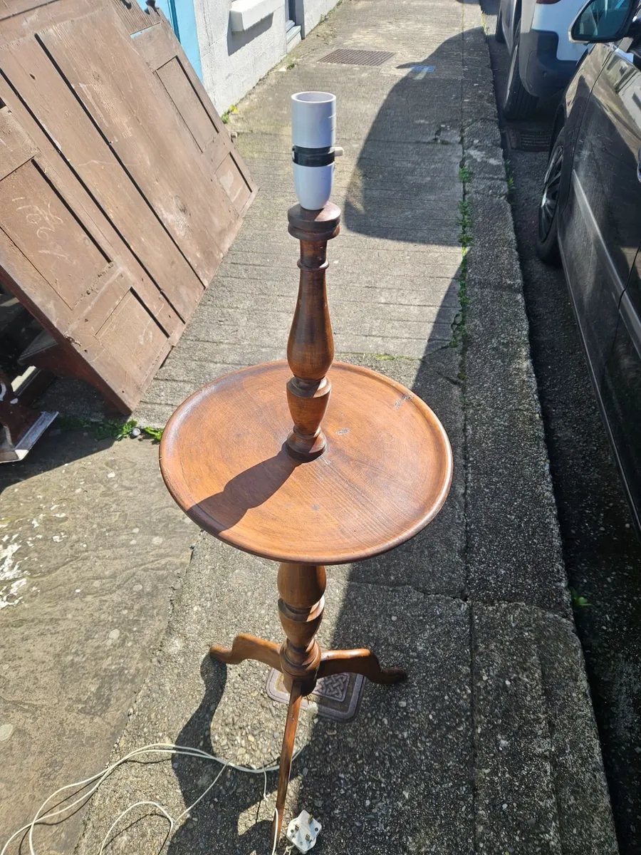 Vintage Antique Rosewood Lamp Stand - Image 2