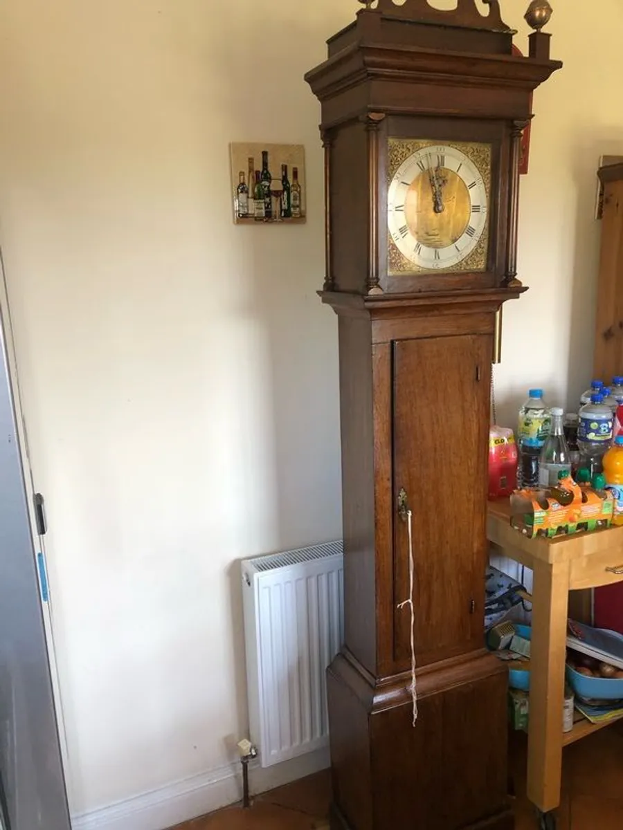 Brass Faced Grandfather Clock - Image 1