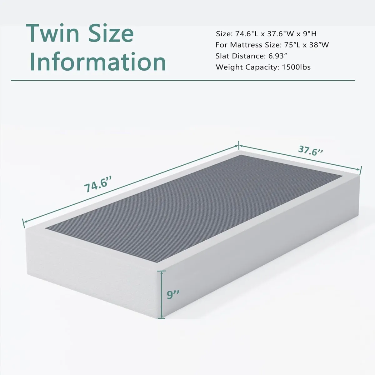 Twin Box Spring 9 Inch High Heavy Duty Mattress - Image 2