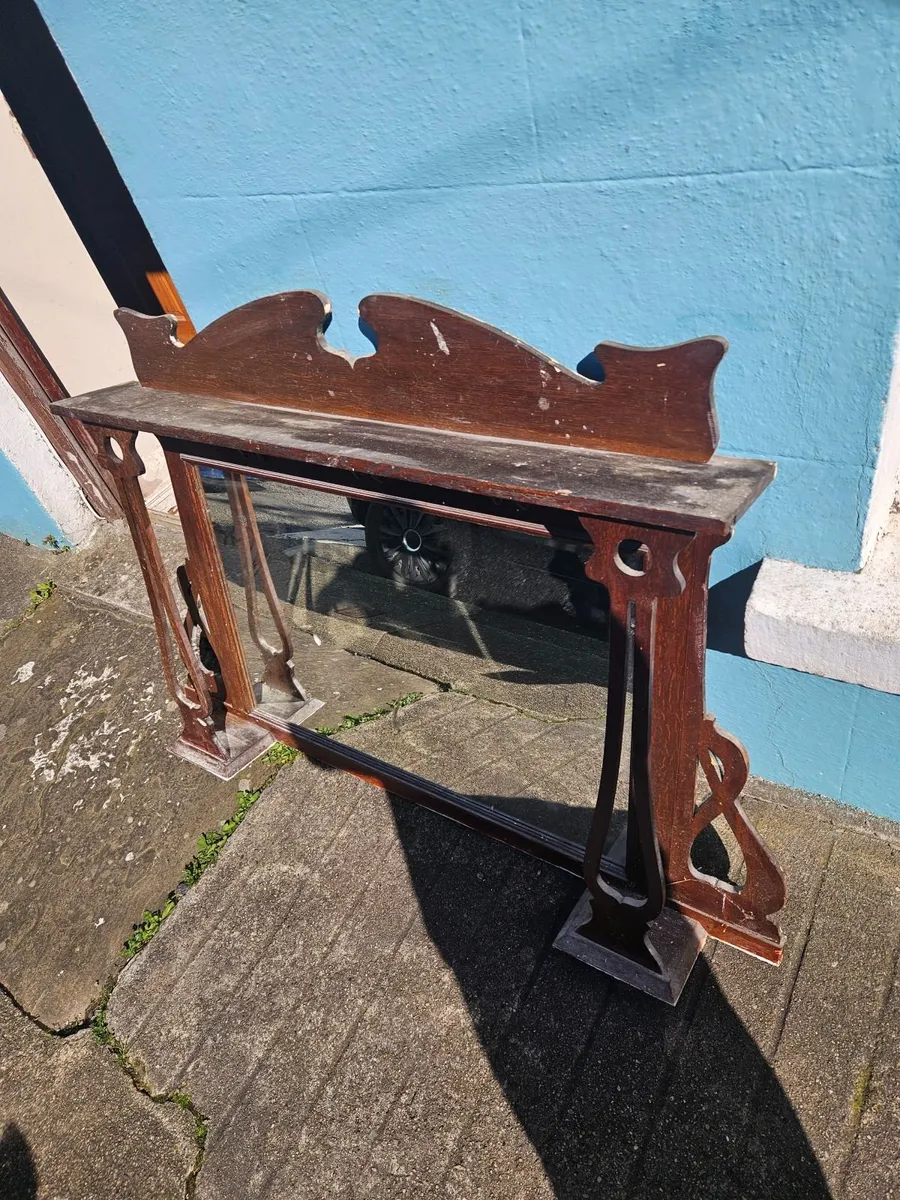 Vintage Antique Overmantle Mirror - Image 1