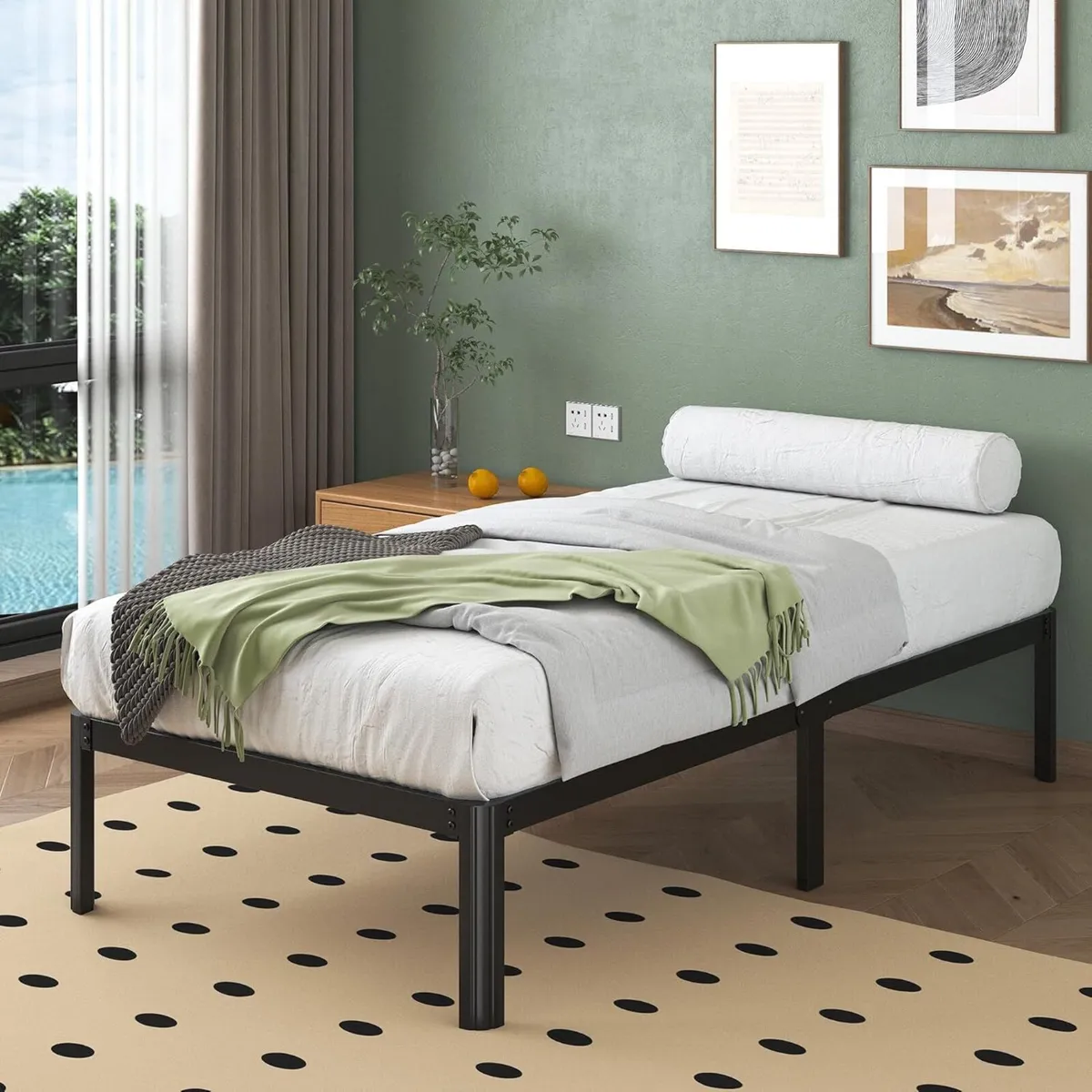 30.5 cm High European Single Bed Frame 90x200 - Image 1