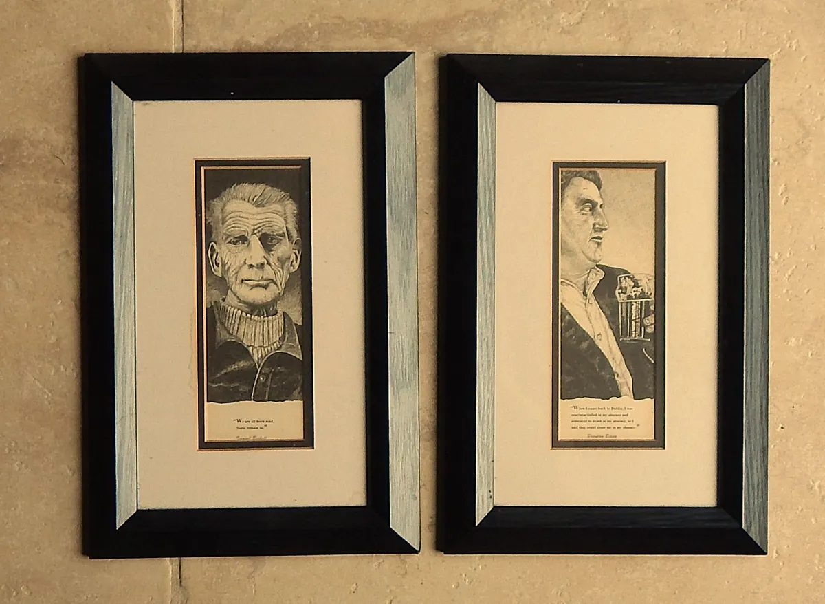 2 Prints of Irish Writers Behan & Beckett - Image 1