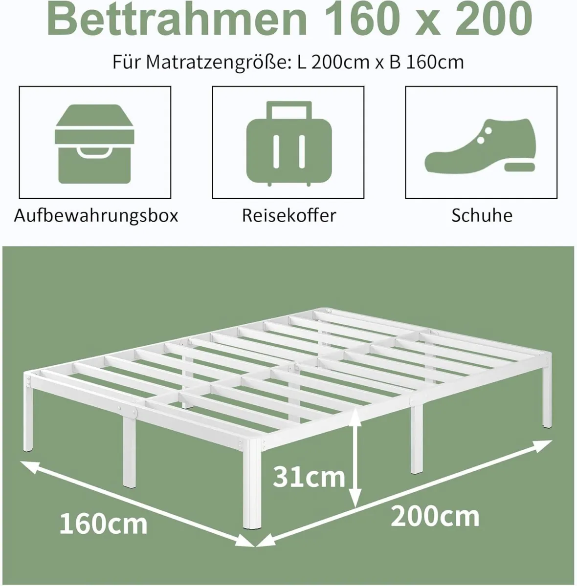 European King Size Bed Frame 160x200 with Rounded - Image 2