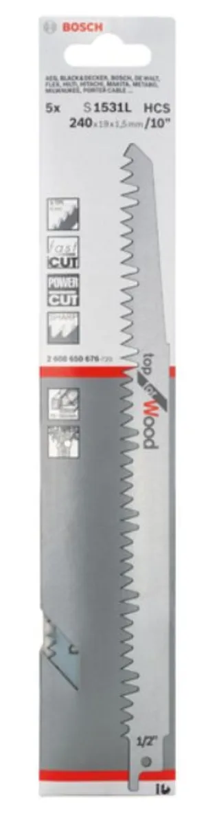 Bosch S1531L For Wood Sabre Saw Blade 5pk 240mm - Image 2