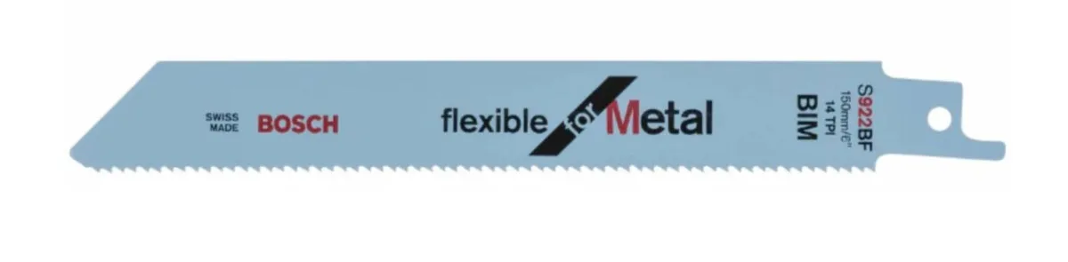 Bosch S922BF Recip Saw Blades for Metal 150mm 5pk - Image 1