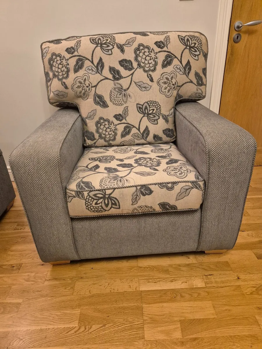 HandMade Large 2 Seater Sofa, Armchair & FootStool - Image 4