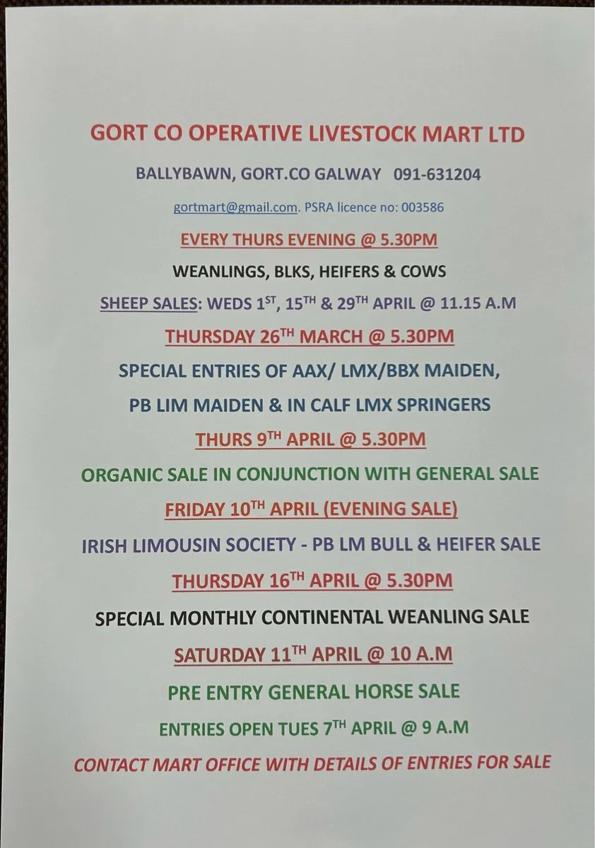 Gort Mart: Thursday 26th March - Image 2