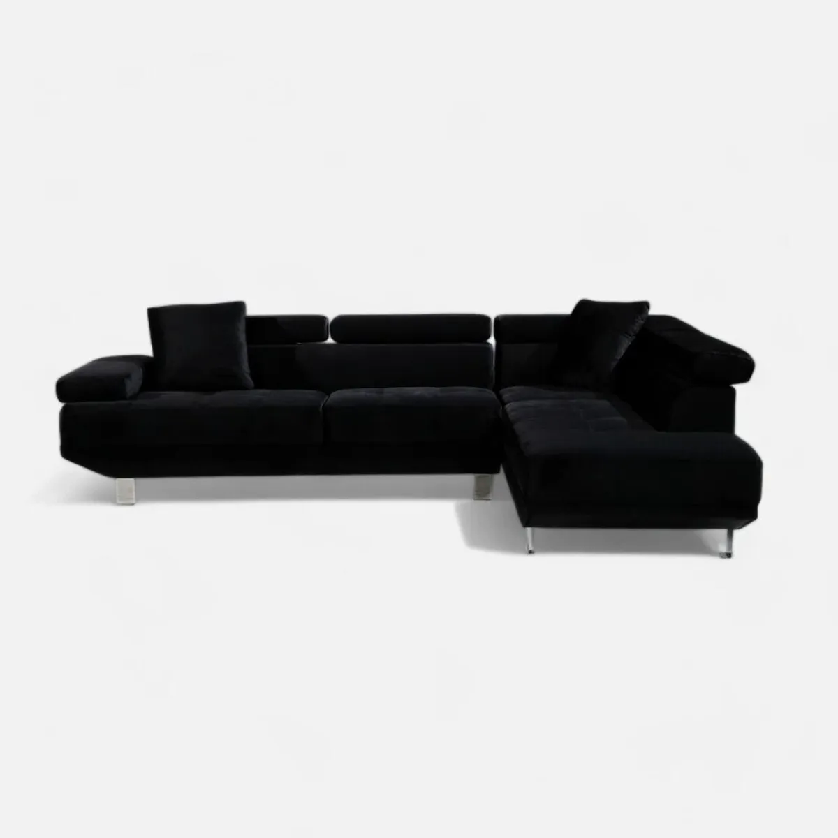Black Velvet Corner Sofa 262cm Free delivery - Image 2