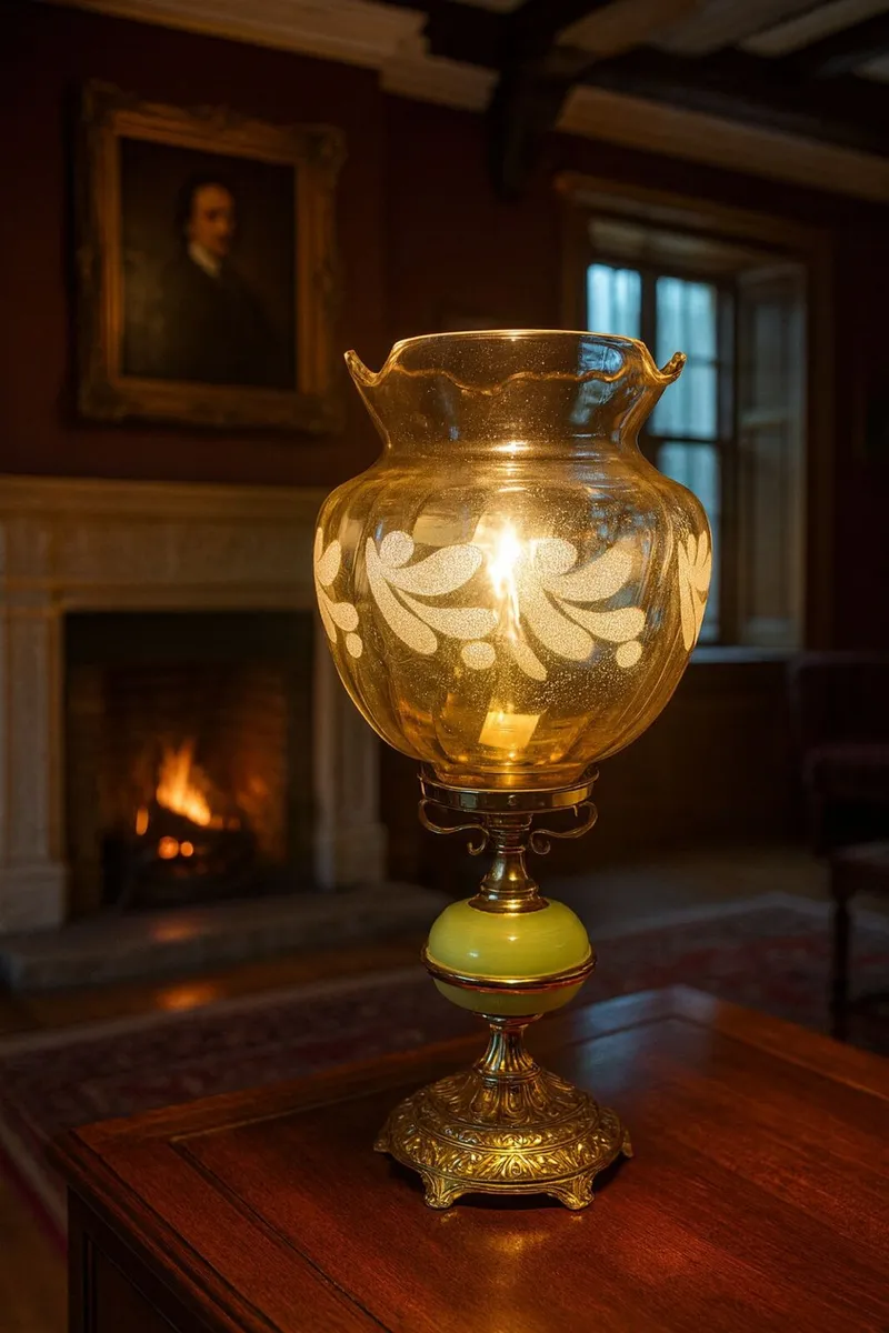 antique vintage art deco lamp shabby rustic retro - Image 1