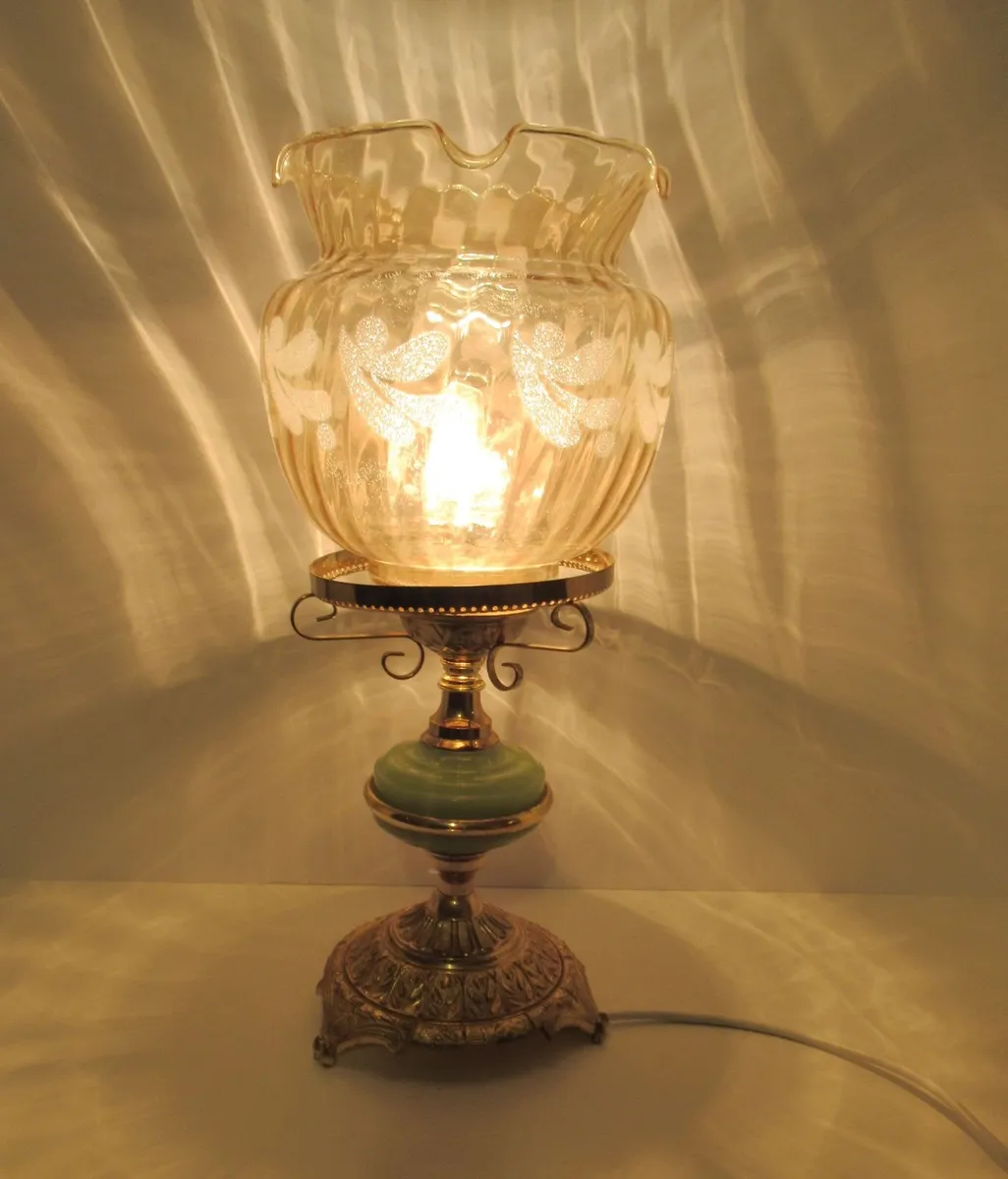 antique vintage art deco lamp shabby rustic retro - Image 3