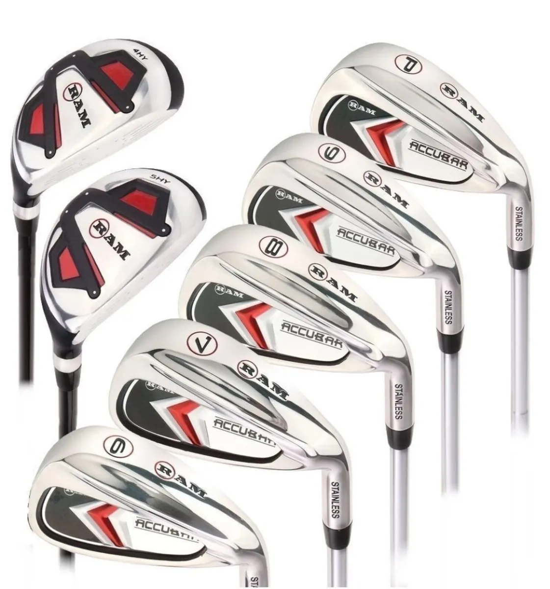 NEW RAM Golf Clubs Accubar Mens Irons & 2 xHybrids - Image 1