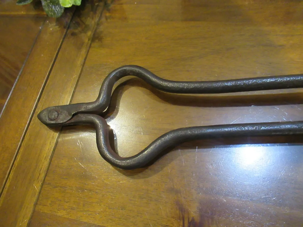 antique tongs fire iron cottage pub cave vintage - Image 3