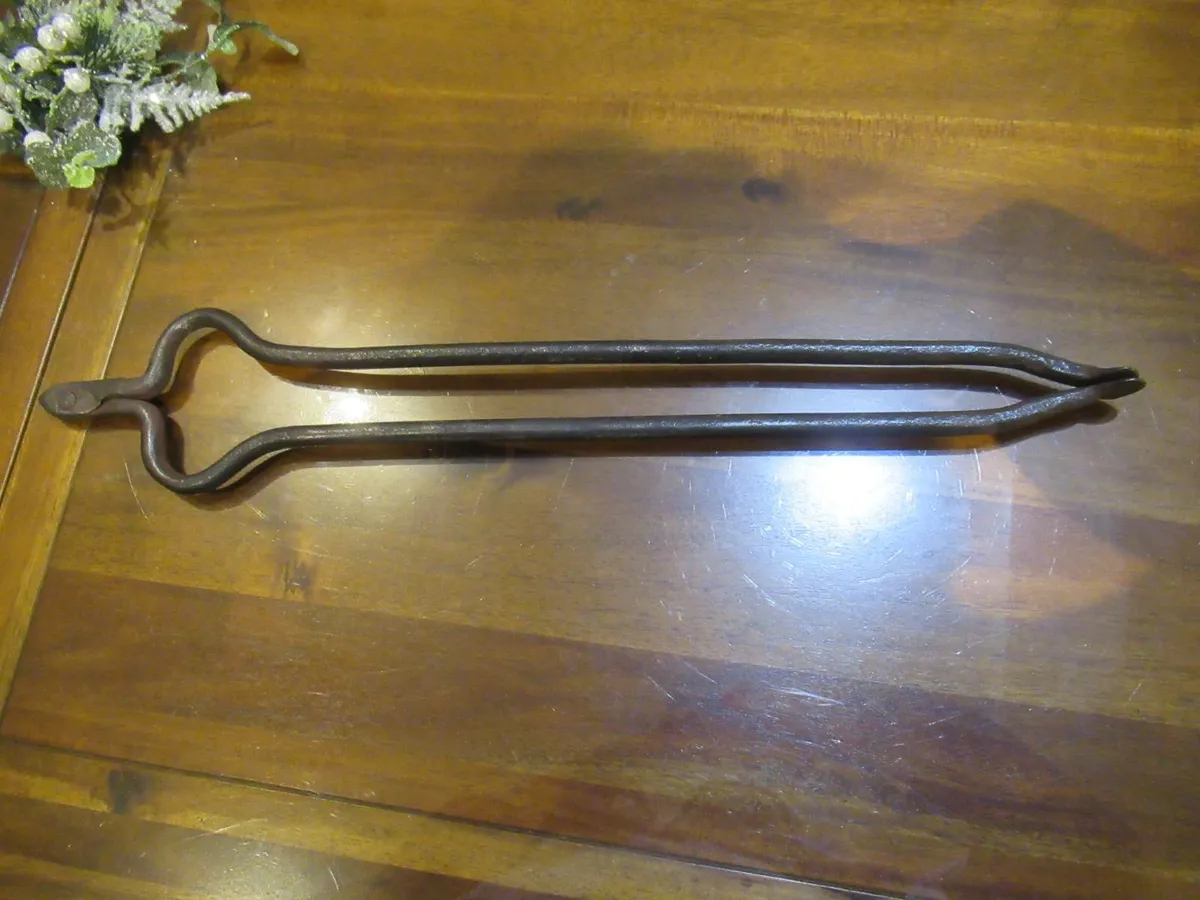 antique tongs fire iron cottage pub cave vintage - Image 4