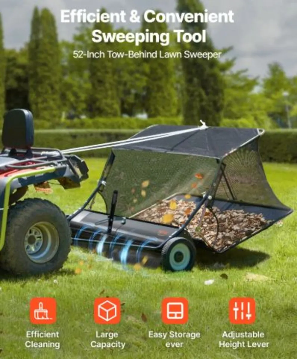 26.7 cm Tow Behind Lawn Sweeper, 26 cu.ft. Large - Image 3