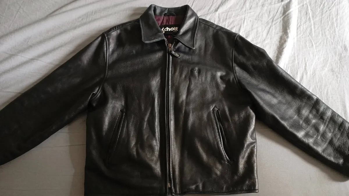 Schott NYC Black Mens Leather Jacket - Image 1