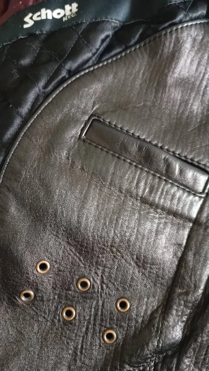 Schott NYC Black Mens Leather Jacket - Image 2