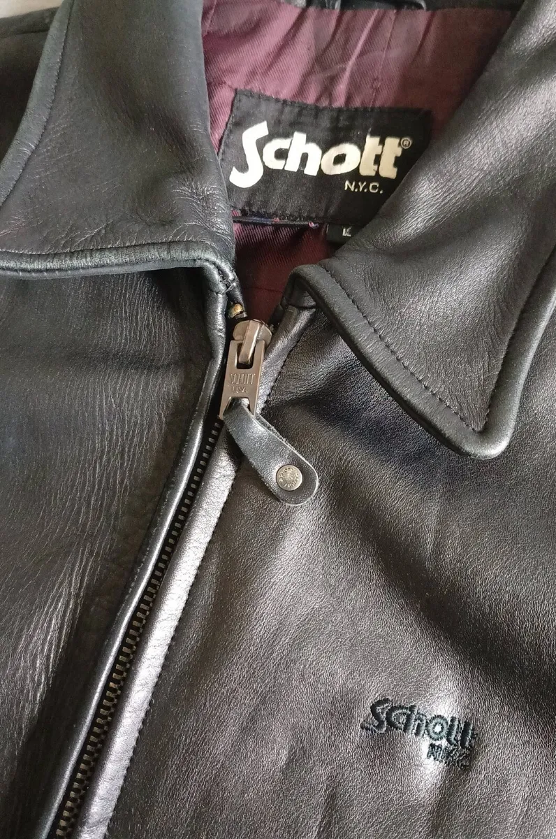 Schott NYC Black Mens Leather Jacket - Image 3