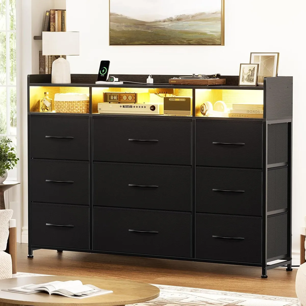 Chest of Drawers with Charging Station and LED - Image 1