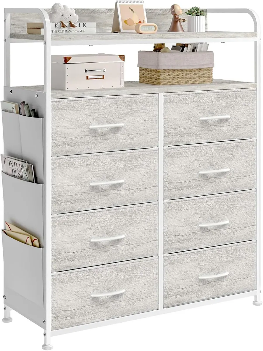 Bedroom Chest of Drawers 8 Fabric Storage Cabinet - Image 1