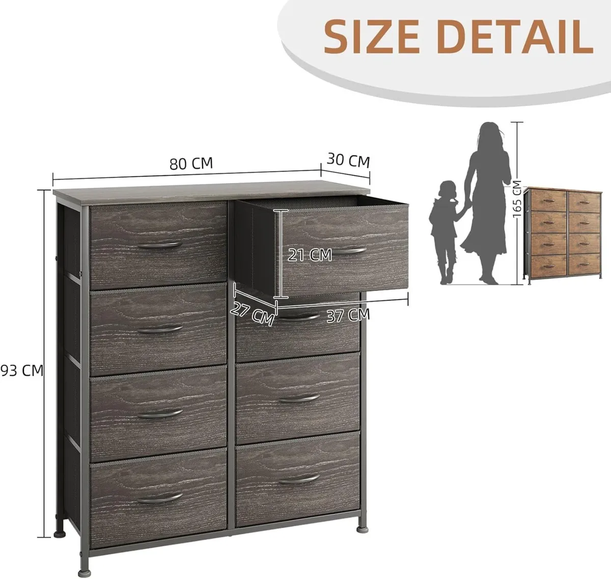 8 Drawers Chest of Fabric Storage Dresser - Image 3