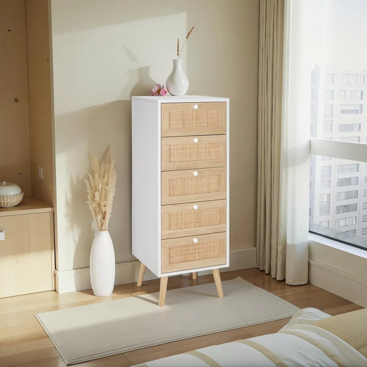 Rattan Chest of Drawers Bedroom with 5 Hand Made - Image 2