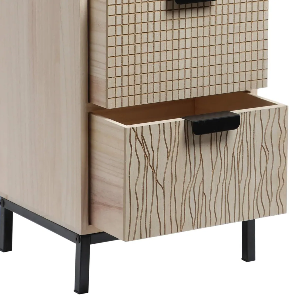 Chest of Drawers 4 Multipurpose Wood MDF Metal - Image 4